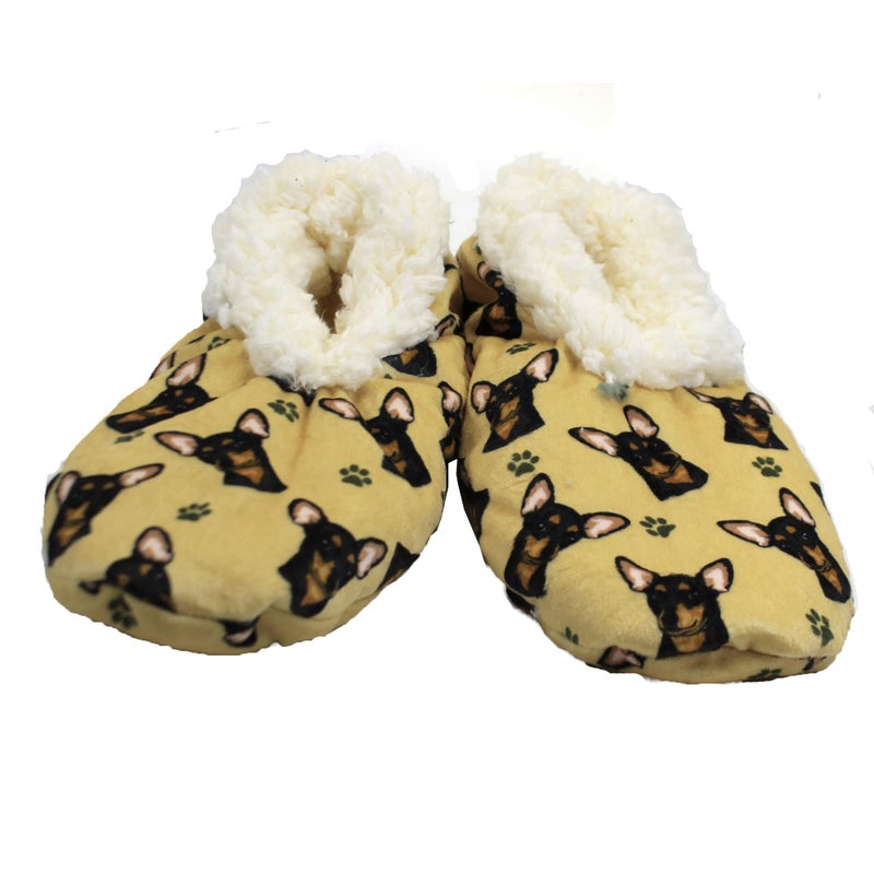 Comfies Black Chihuahua Super Soft Slippers - E&S Pets - Black Chihuahua Gifts - Cozy House Slippers - Non Skid Bottom - One Size Fits Most - Sherpa Slipper - Pet Lover Gifts For Men And Women - Image 1